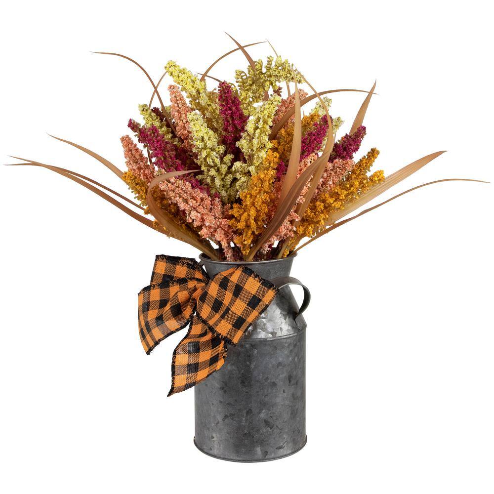 Northlight 18 in. Autumn Harvest Foliage in Canister Floral Decoration