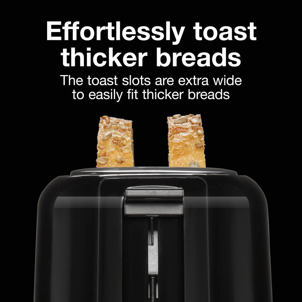 Proctor Silex 700-Watt 2-Slice Black Wide Slot Toaster