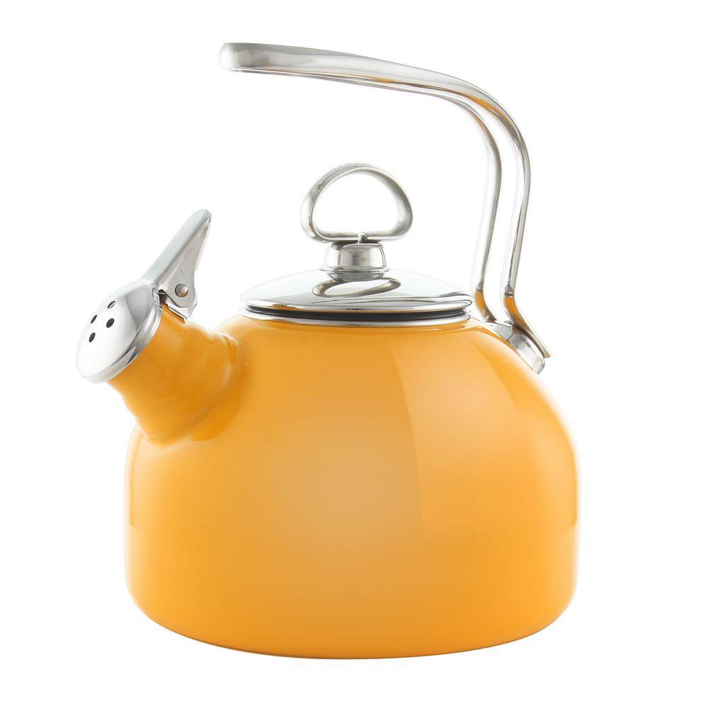 Chantal Classic 7.2-cups Enamel-On-Steel Marigold Yellow Tea Kettle