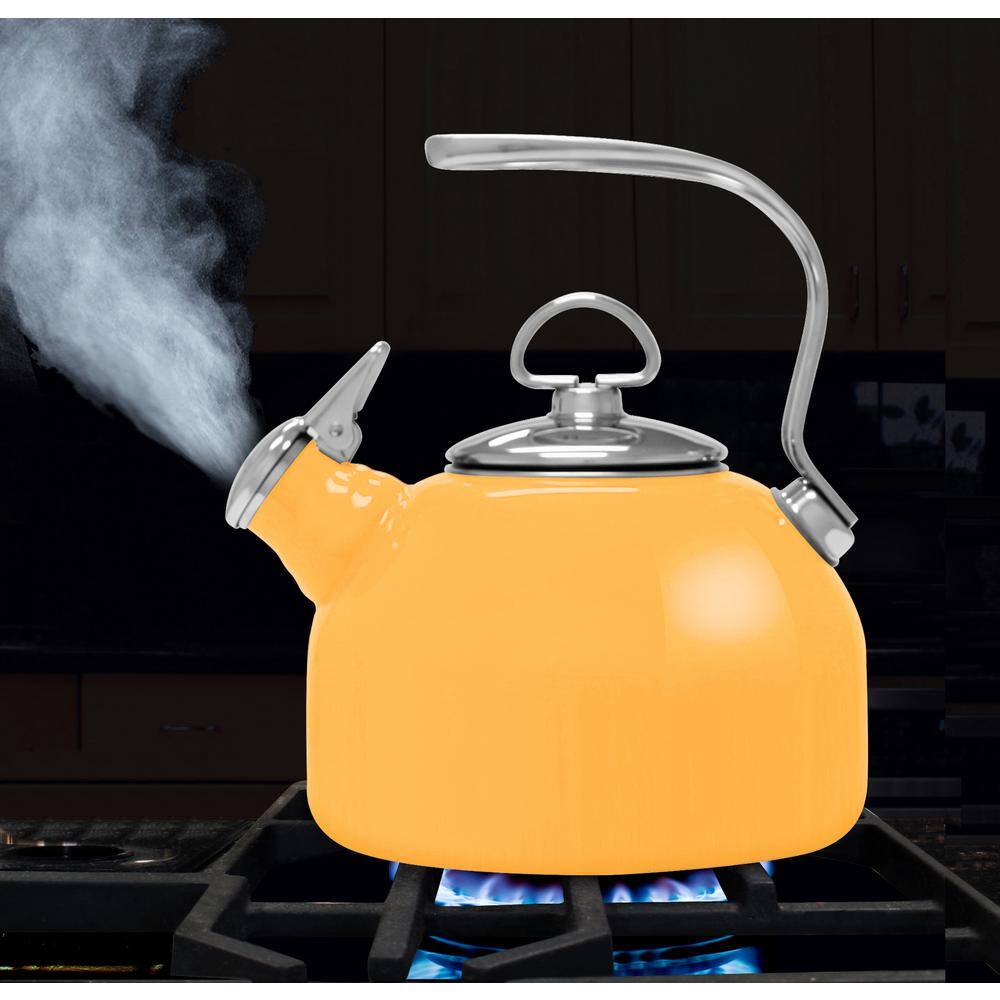 Chantal Classic 7.2-cups Enamel-On-Steel Marigold Yellow Tea Kettle