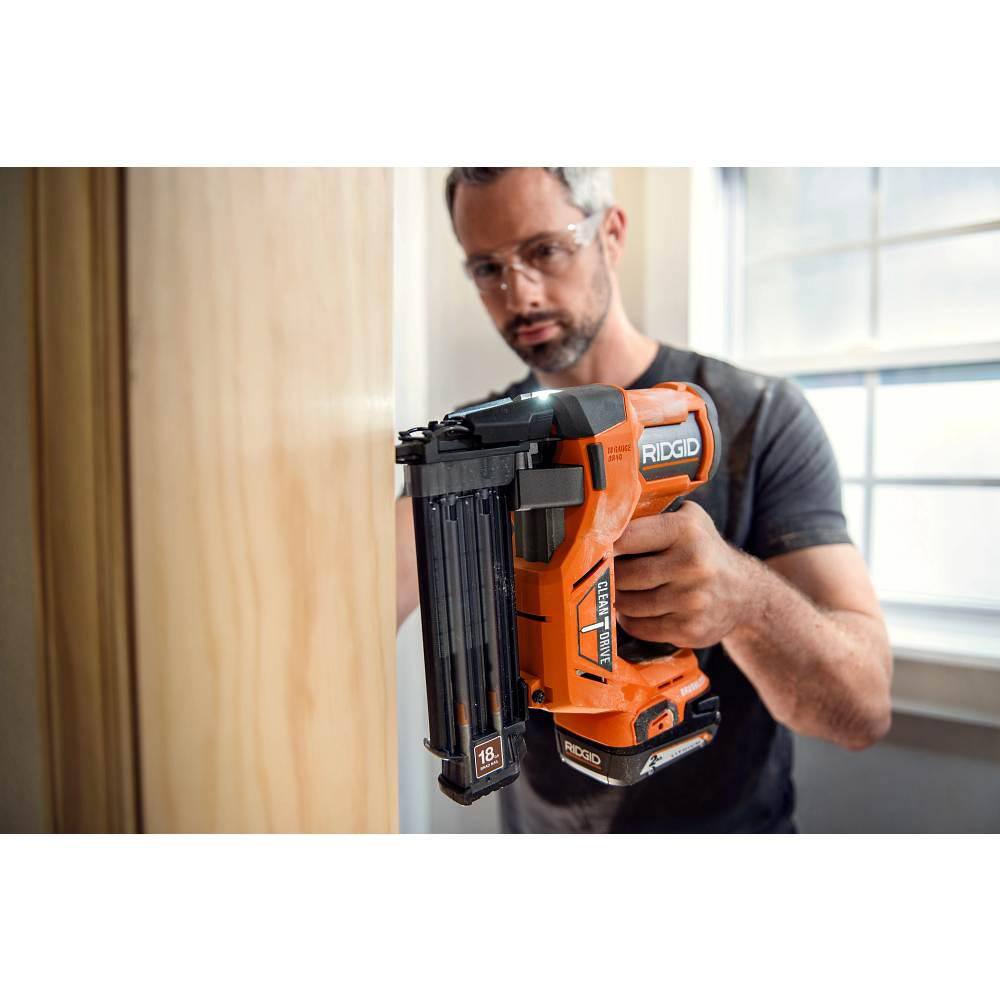 RIDGID 18V Brushless Cordless 18-Gauge 2-1/8 in. Brad Nailer with 4.0 Ah Lithium-Ion Battery