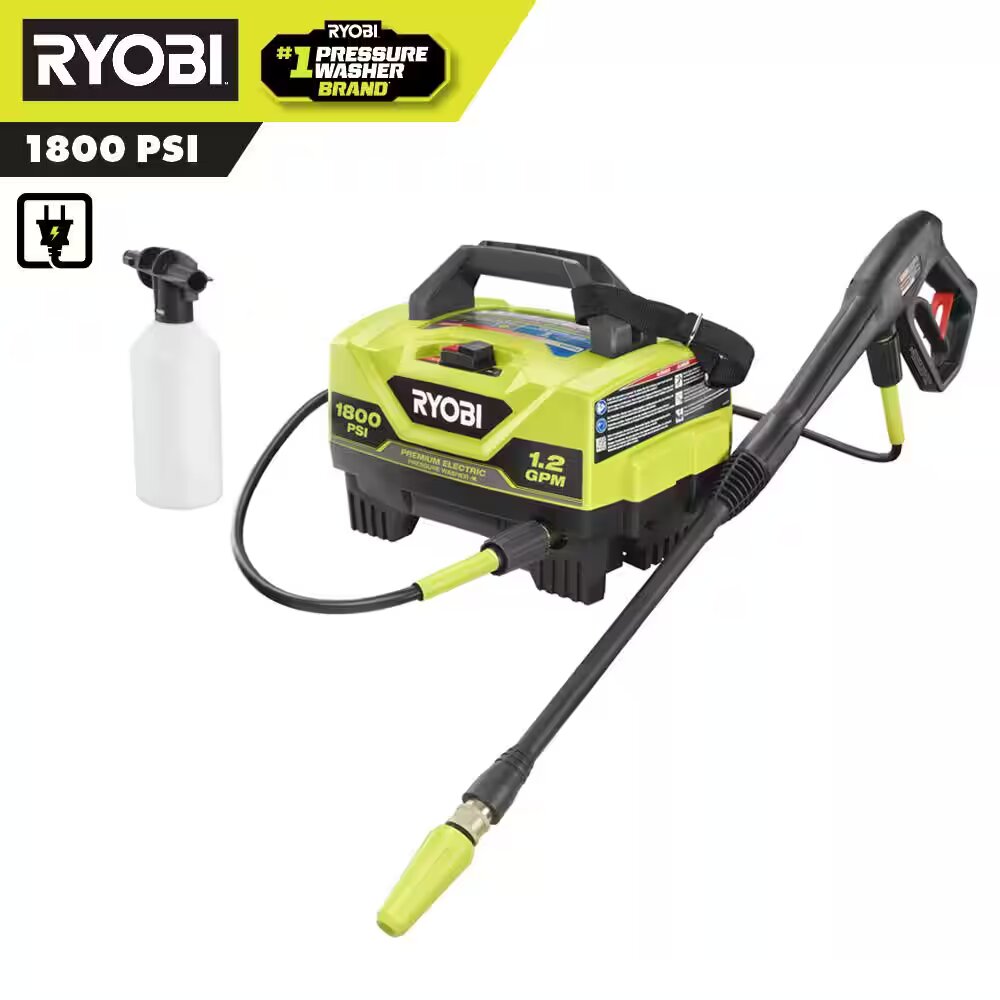 RYOBI  1800 PSI 1.2 GPM Cold Water Corded Electric Pressure Washer