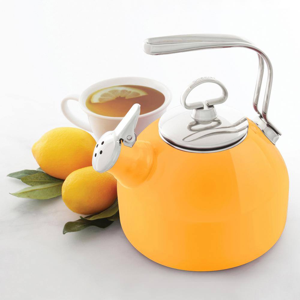 Chantal Classic 7.2-cups Enamel-On-Steel Marigold Yellow Tea Kettle