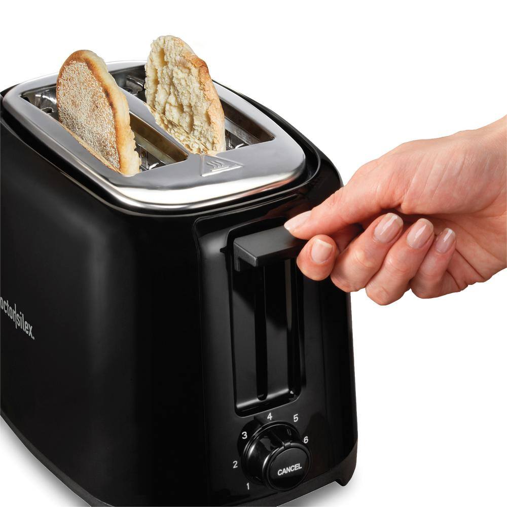 Proctor Silex 700-Watt 2-Slice Black Wide Slot Toaster