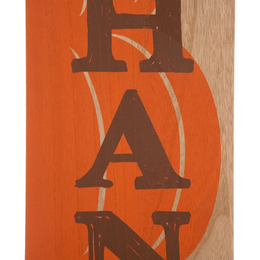 Glitzhome 42.00 in. H Thanksgiving Wooden Pumpkin Porch Sign