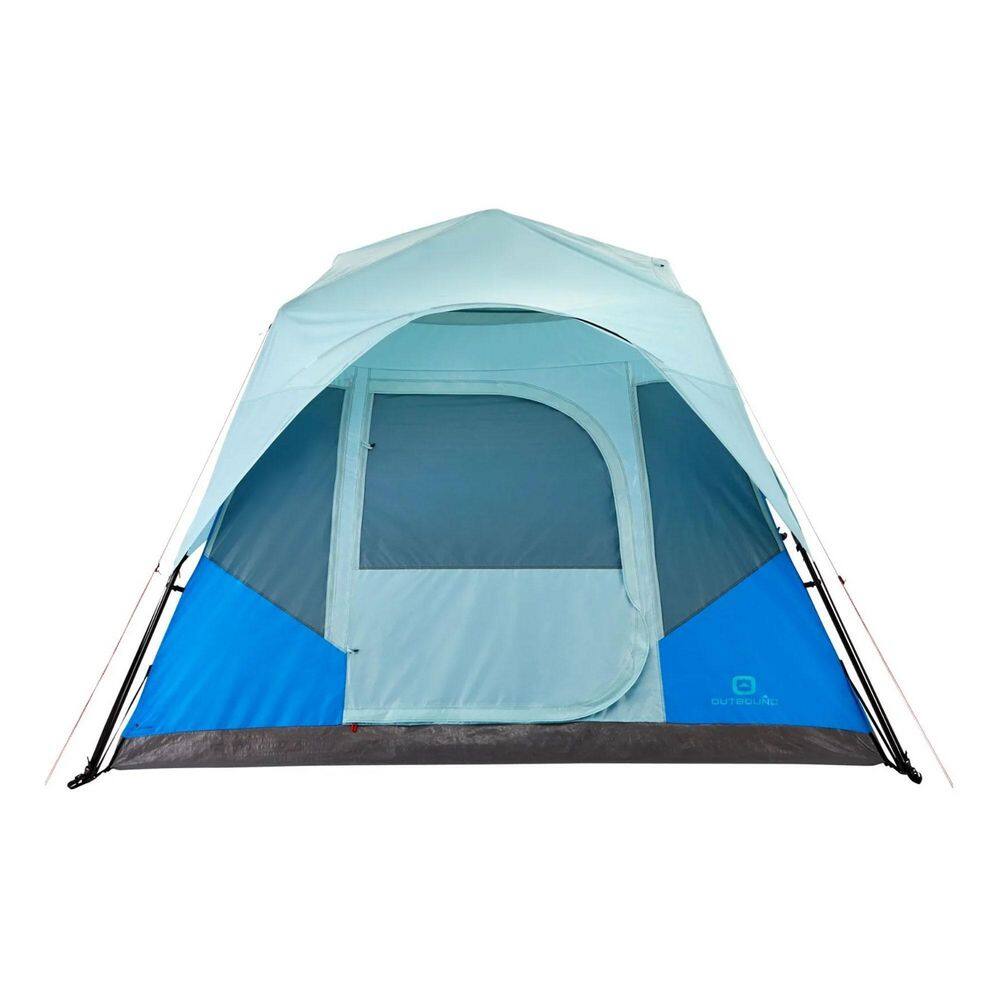 QuickCamp 6-Person 3 Season Cabin Tent with Rainfly and Carry Bag, Blue