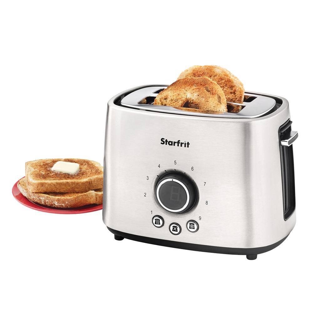 Starfrit 800 W 2-Slice Silver Wide Slot Toaster