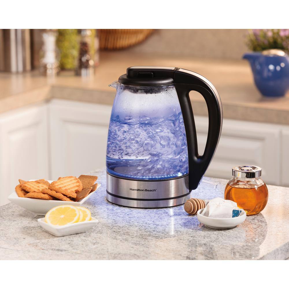 Hamilton Beach 7-Cup Black Glass Kettle Electric