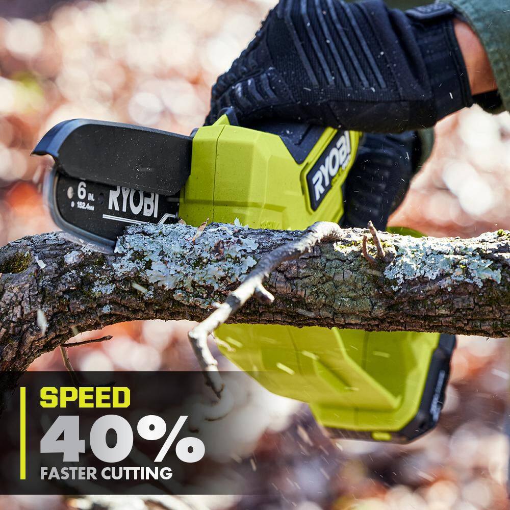 RYOBI ONE+ HP 18V Brushless 6 in. Battery Compact Pruning Mini Chainsaw (Tool Only)