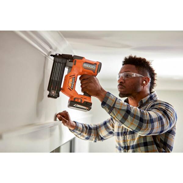 RIDGID  18V Brushless Cordless 18-Gauge 2-1/8 in. Brad Nailer (Tool Only) with CLEAN DRIVE Technology