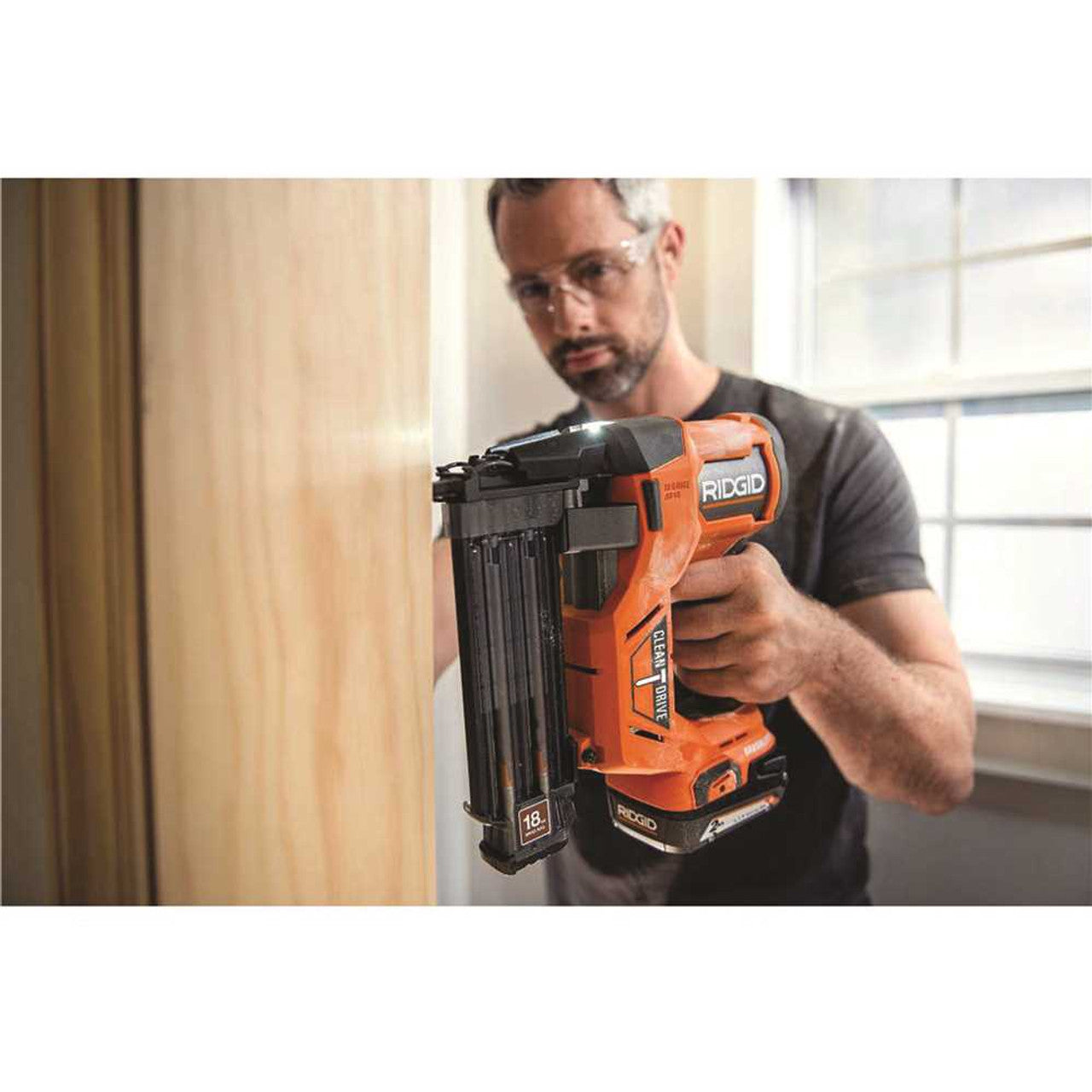 RIDGID  18V Brushless Cordless 18-Gauge 2-1/8 in. Brad Nailer (Tool Only) with CLEAN DRIVE Technology