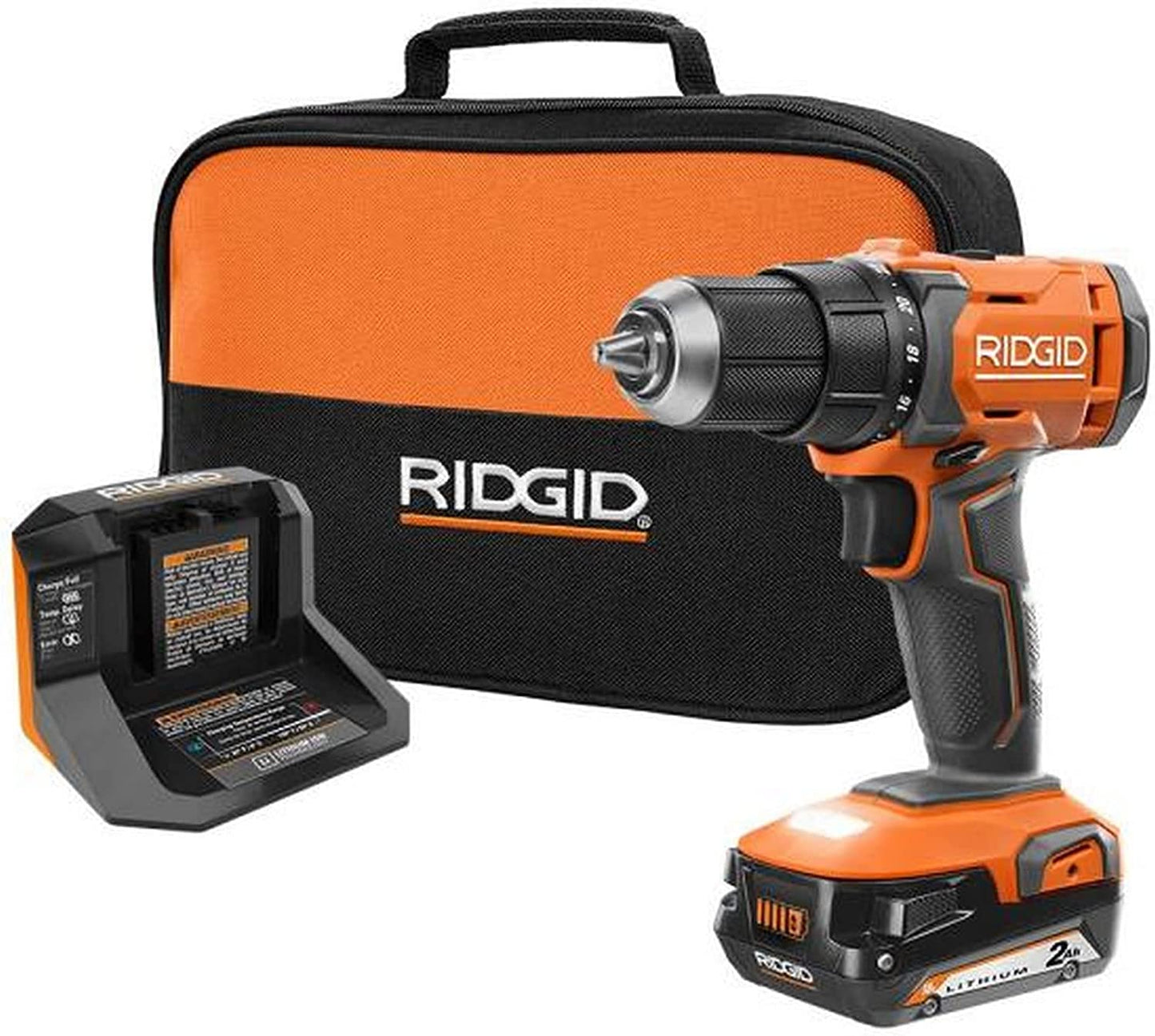 RIDGID  18V Cordless 1/2 in. Drill/Driver Kit with (1) 2.0 Ah Battery and Charger