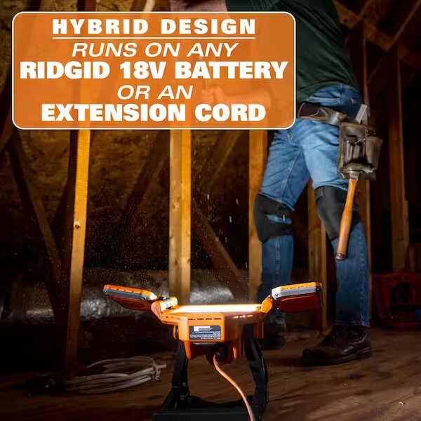 RIDGID  18V Cordless Hybrid LED Panel Light (Tool Only)