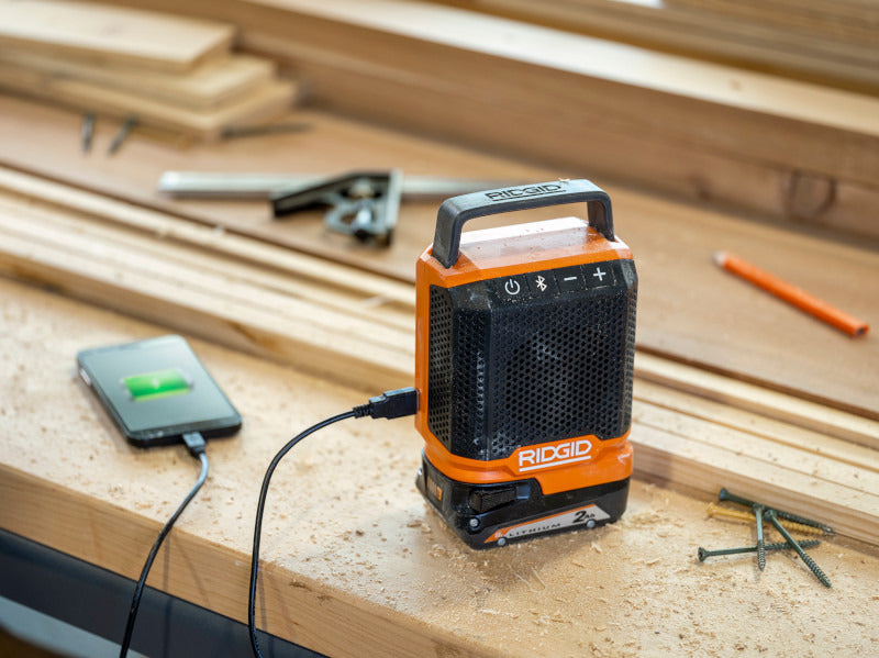 RIDGID 18V Cordless Speaker with Bluetooth Wireless Technology (Tool only)