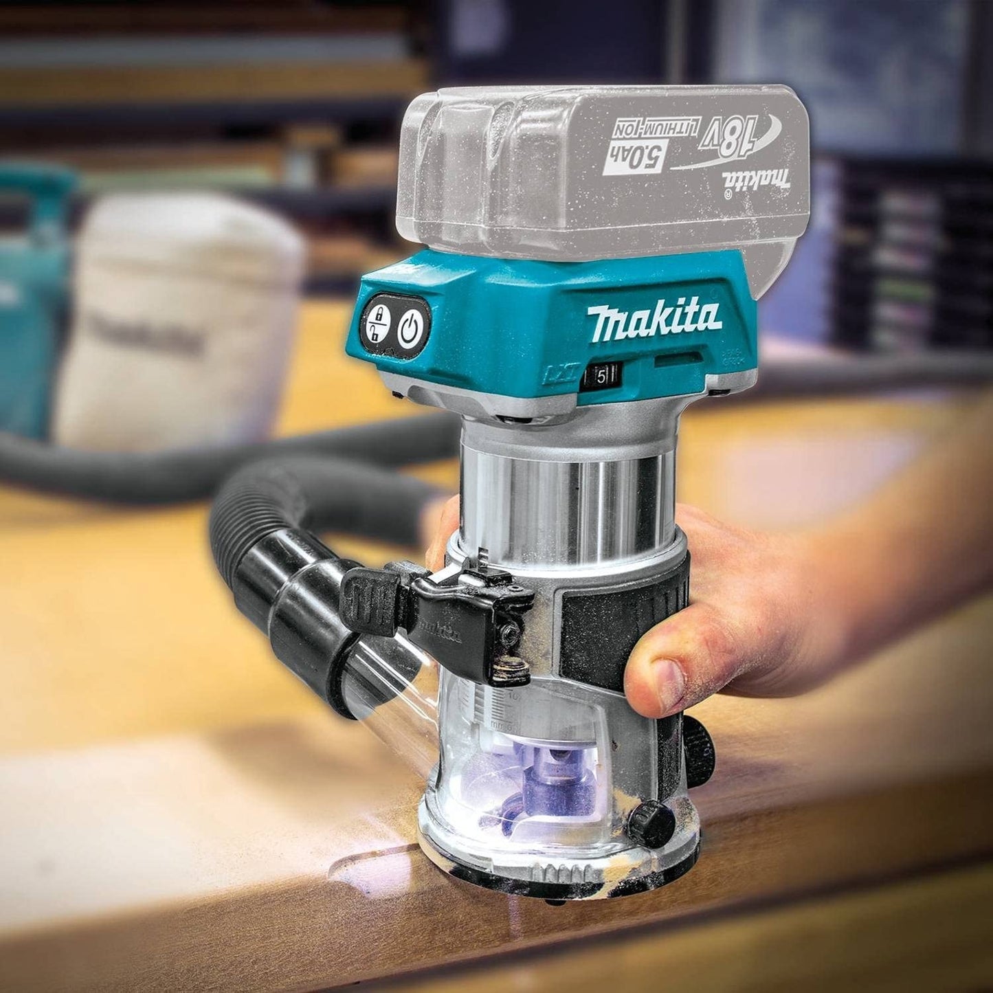 Makita  18V LXT Lithium-Ion Brushless Cordless Variable Speed Compact Router with Built-In LED Light (Tool Only)