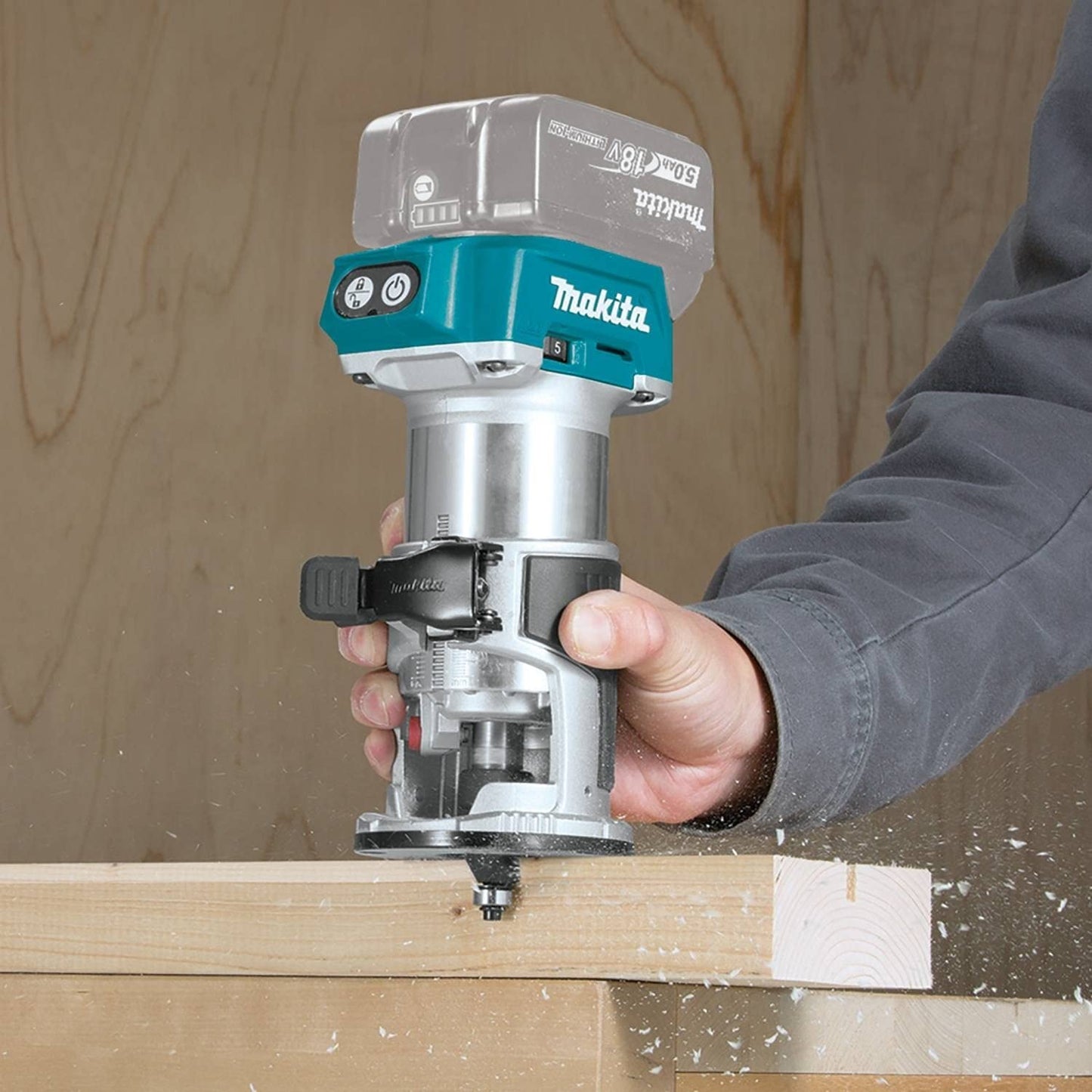 Makita  18V LXT Lithium-Ion Brushless Cordless Variable Speed Compact Router with Built-In LED Light (Tool Only)