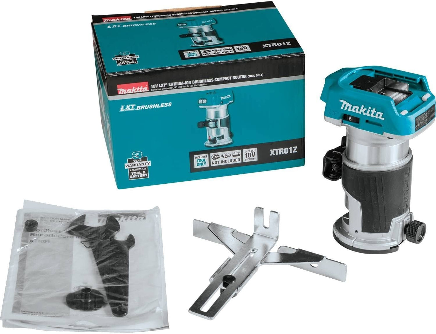 Makita  18V LXT Lithium-Ion Brushless Cordless Variable Speed Compact Router with Built-In LED Light (Tool Only)