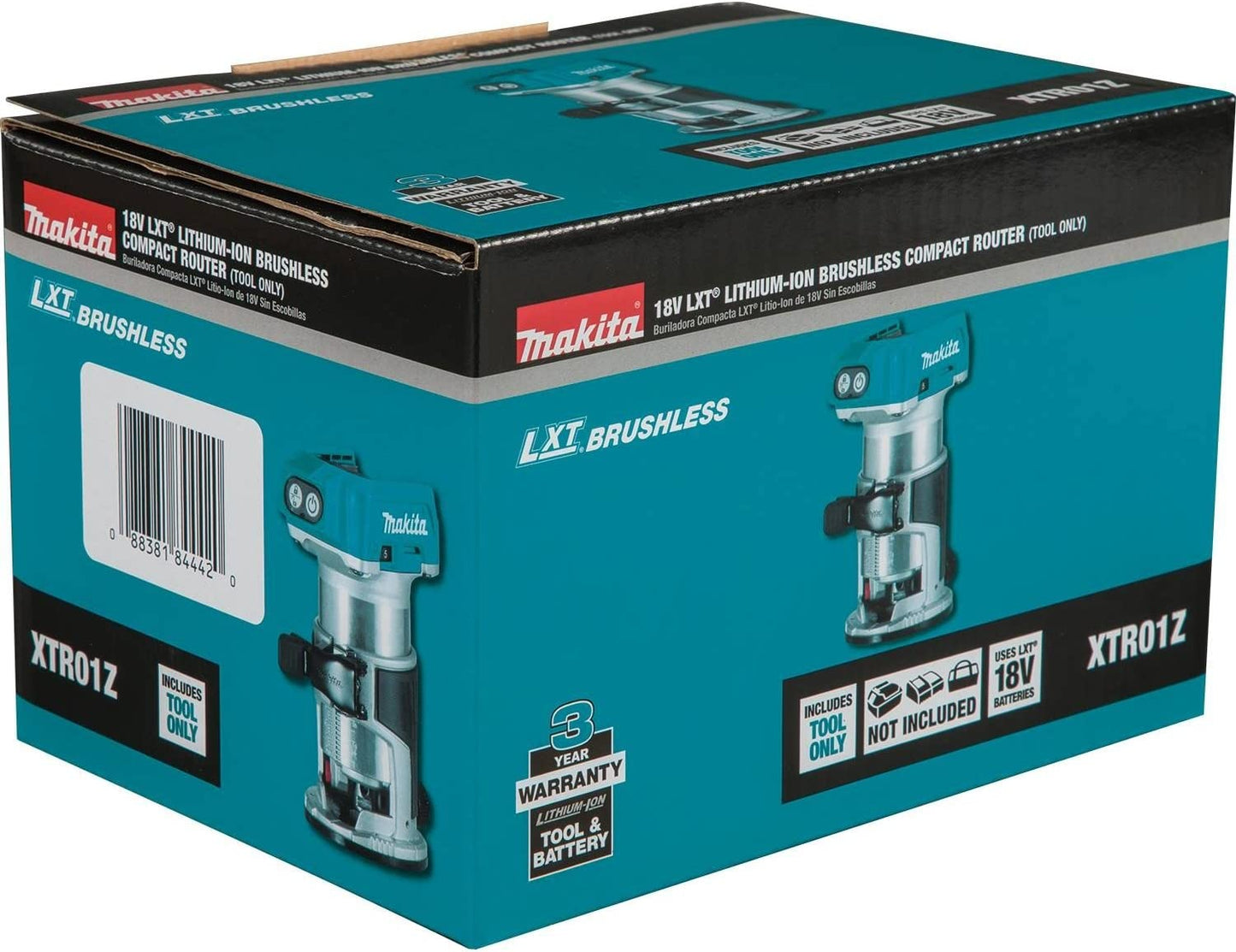 Makita  18V LXT Lithium-Ion Brushless Cordless Variable Speed Compact Router with Built-In LED Light (Tool Only)