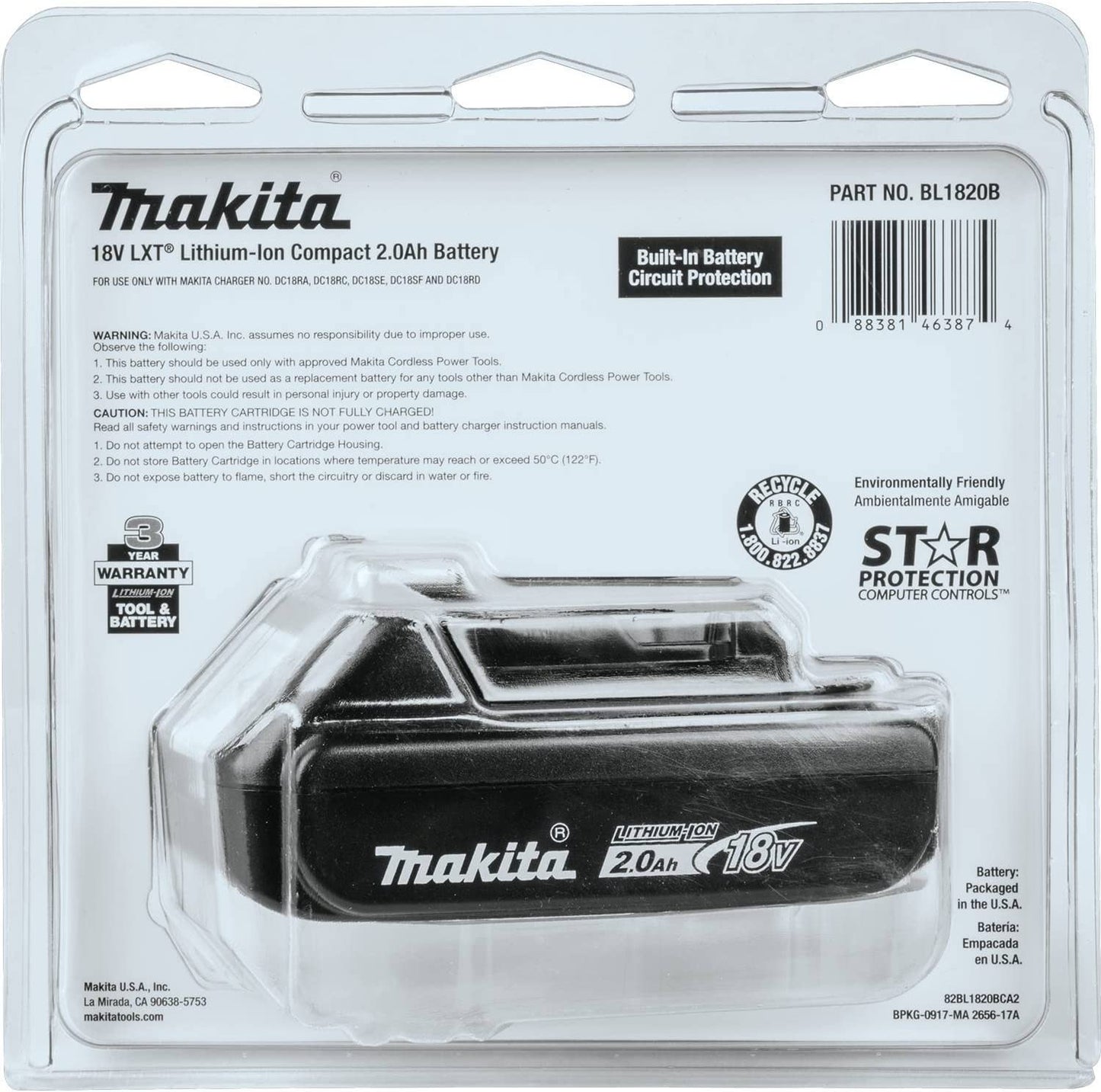 Makita  18V LXT Lithium-Ion Compact Battery Pack 2.0Ah with Fuel Gauge