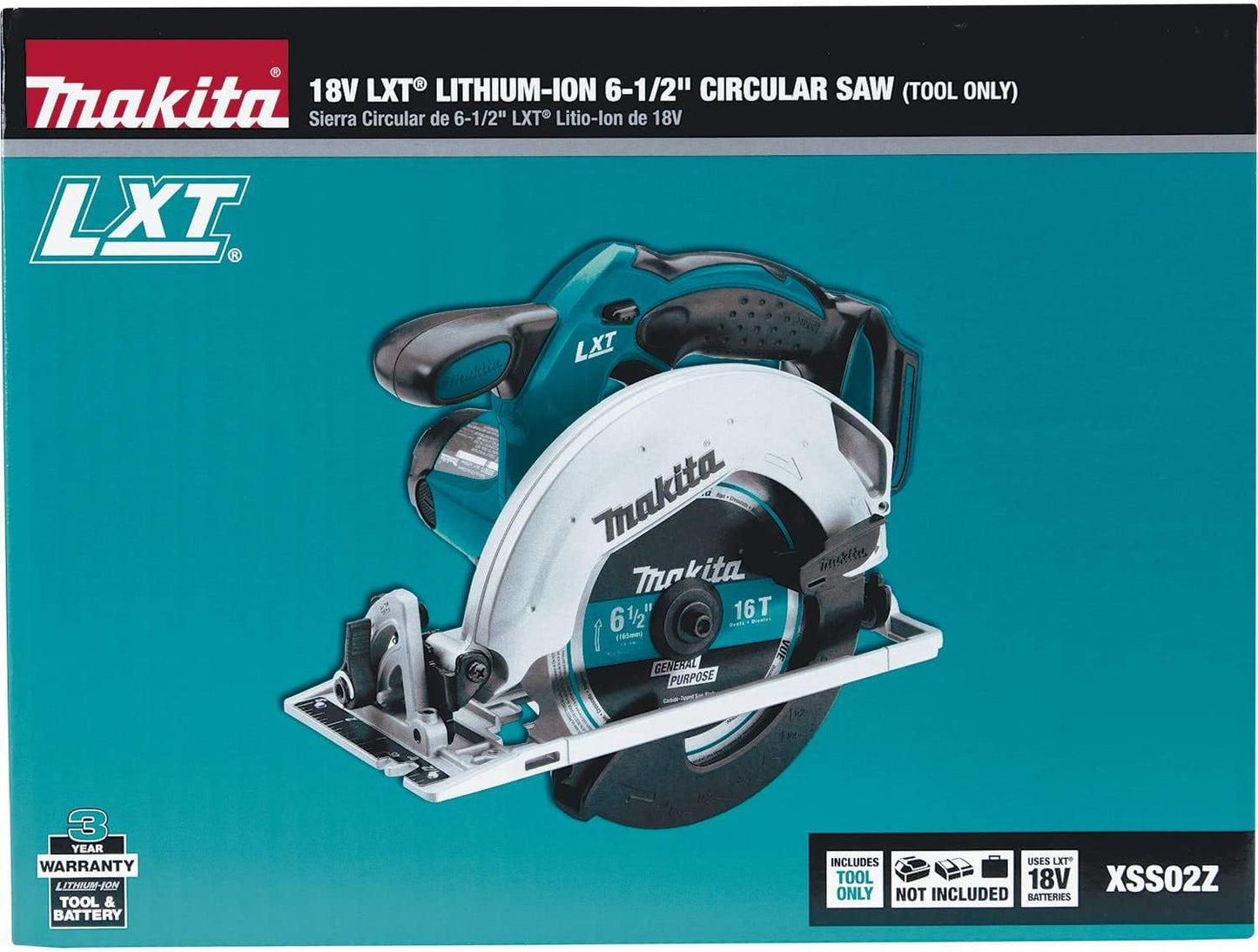 Makita  18V LXT Lithium-Ion Cordless 6-1/2 in. Lightweight Circular Saw and General Purpose Blade (Tool-Only)