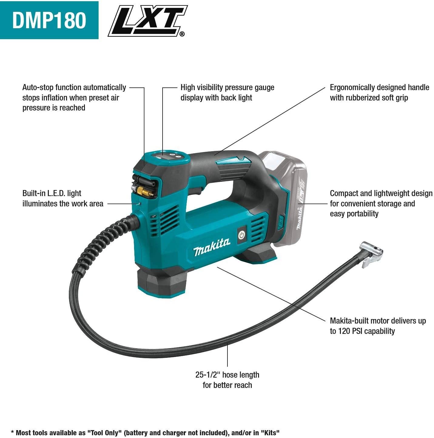 Makita  18V LXT Lithium-Ion Cordless Inflator (Tool-Only)