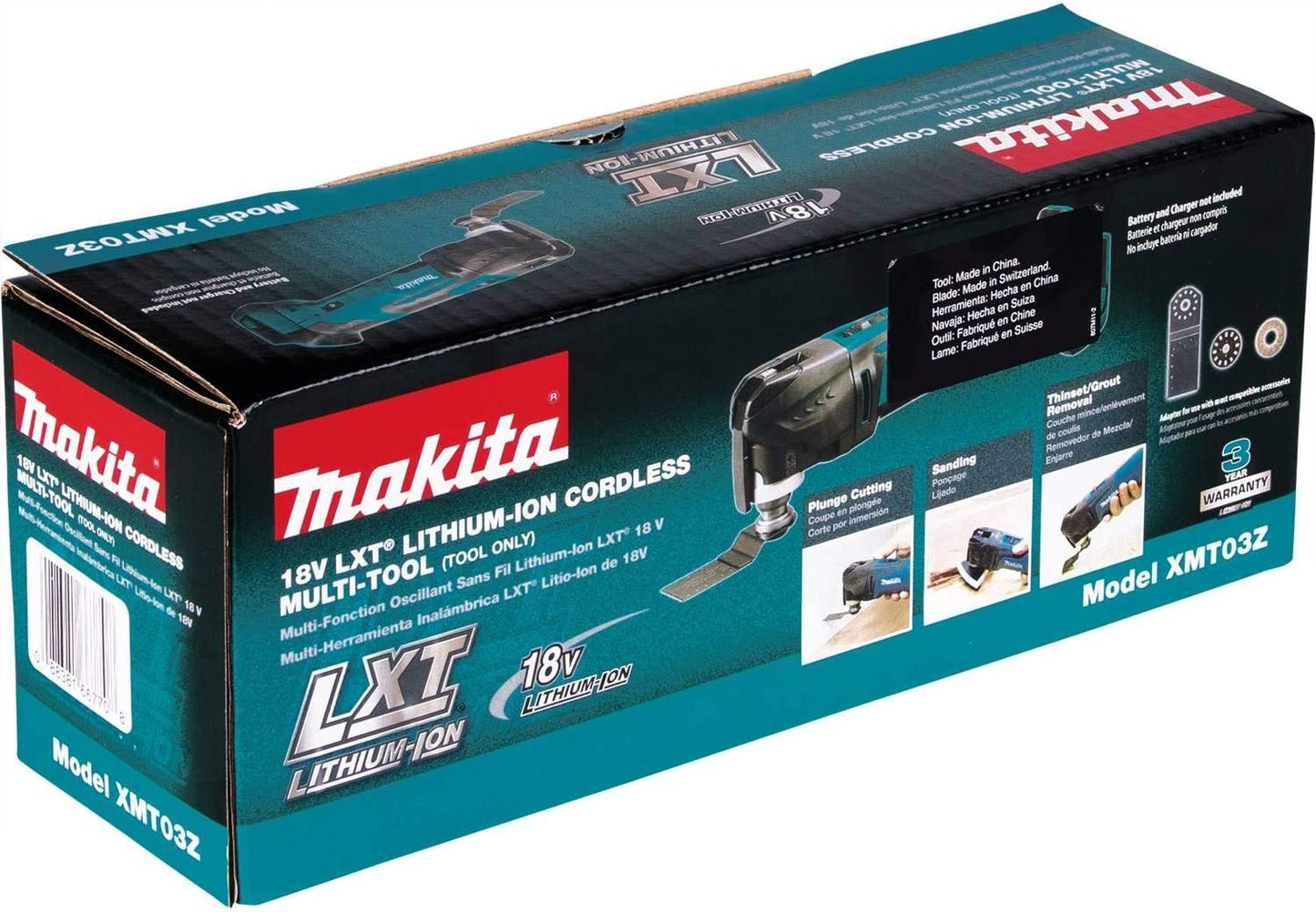 Makita  18V LXT Lithium-Ion Cordless Variable Speed Oscillating Multi-Tool (Tool-Only) With Blade and Accessory Adapters