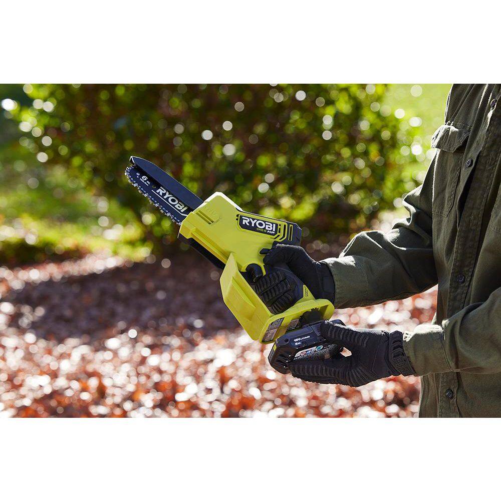 RYOBI ONE+ HP 18V Brushless 6 in. Battery Compact Pruning Mini Chainsaw (Tool Only)