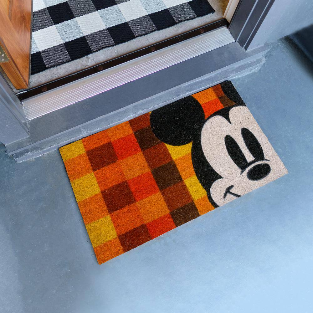 Disney Mickey Mouse Happy Fall 20 in. x 34 in. Coir Door Mat (2-Pack)