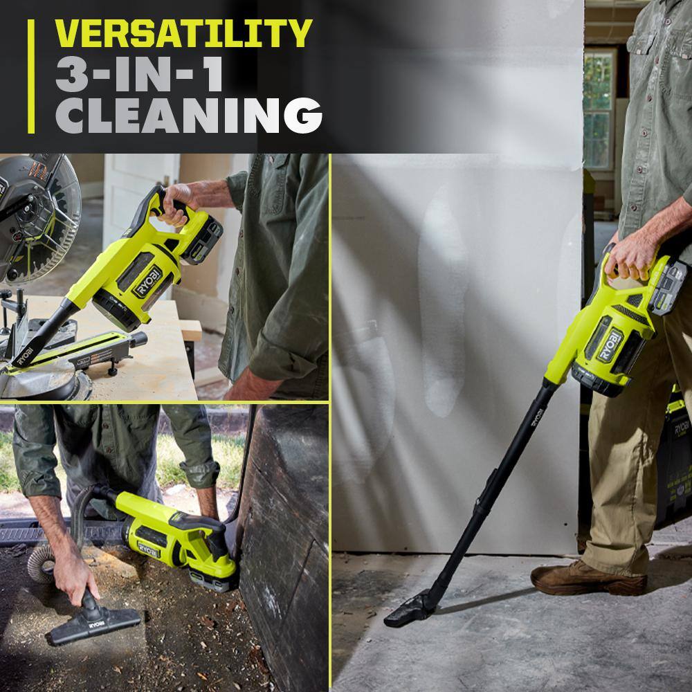 RYOBI ONE+ HP 18V Brushless Cordless Jobsite Hand Vacuum (Tool Only)