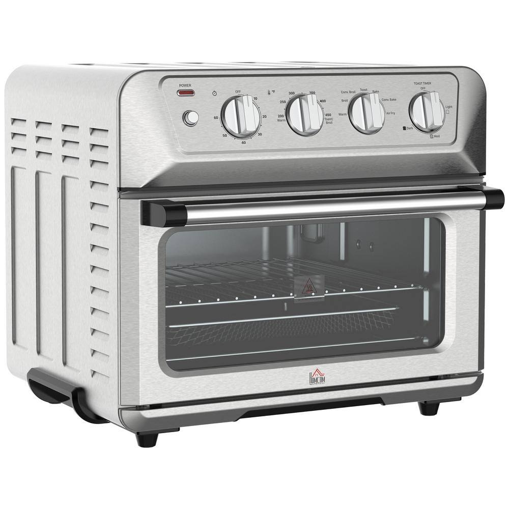 HOMCOM 21 qt. Air Fryer Toaster Oven in Silver with 4-Accessories