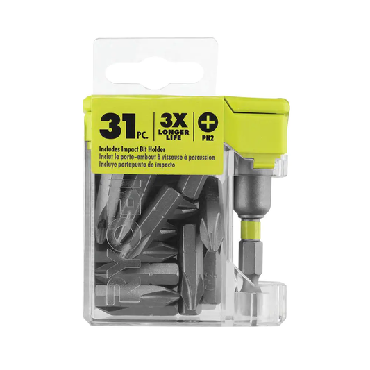 RYOBI 1 in. Bulk Impact Drive Bit Set (31-Piece)