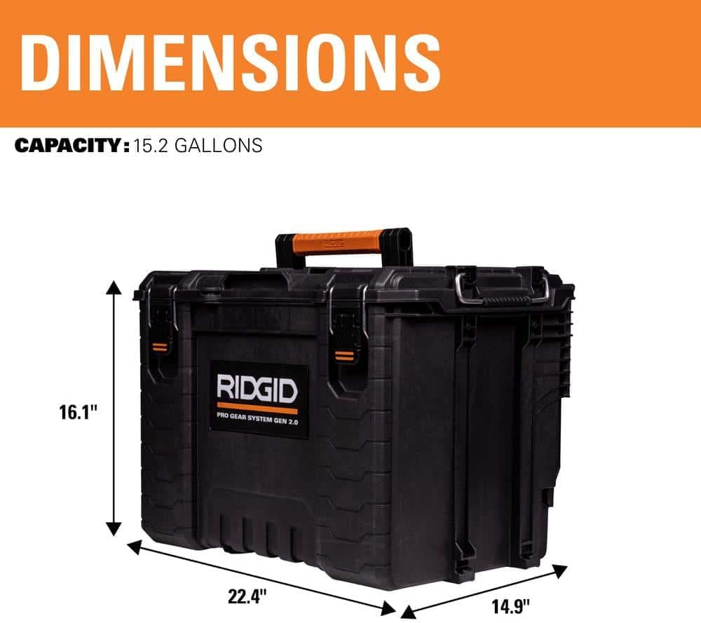 RIDGID  2.0 Pro Gear System 25 in. All Terrain Rolling Tool Cart