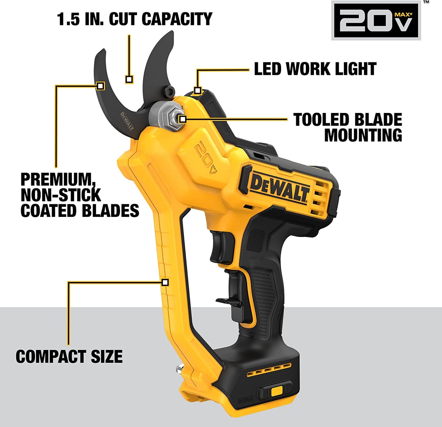 DEWALT  20V MAX Cordless Battery Powered Pruner (Tool Only)