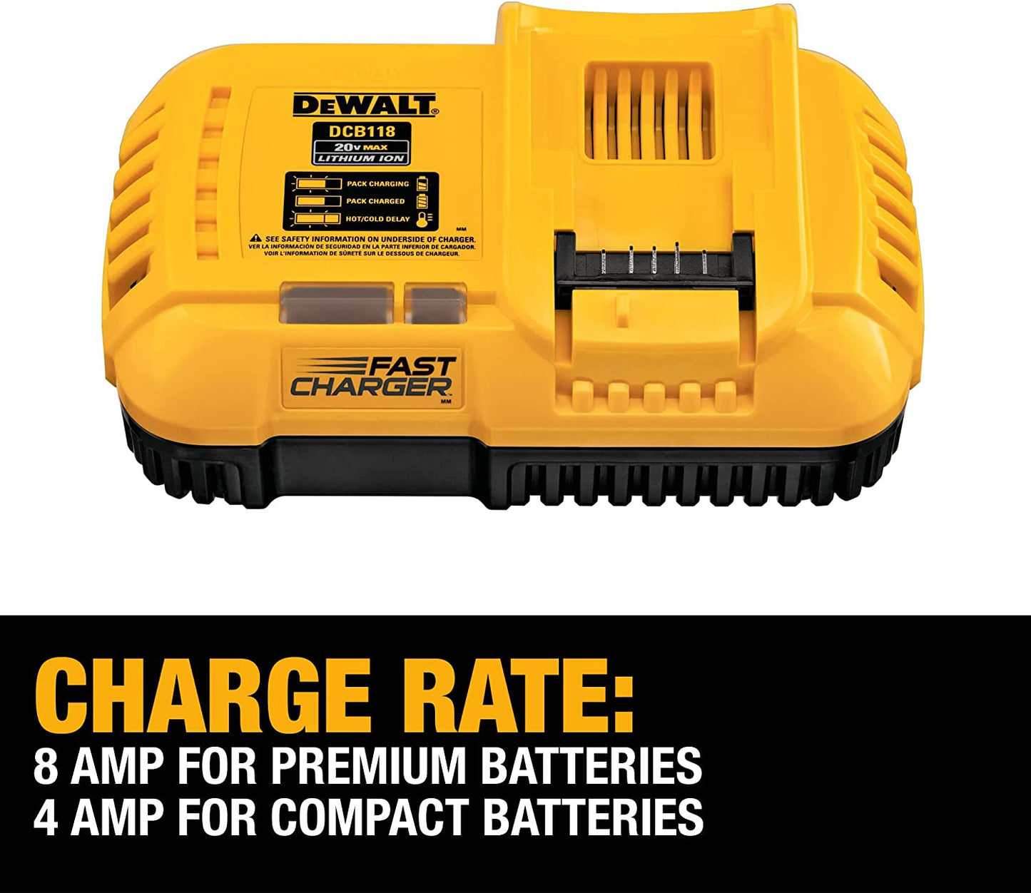 DEWALT  20V MAX Lithium-Ion Fan Cooled Fast Battery Charger