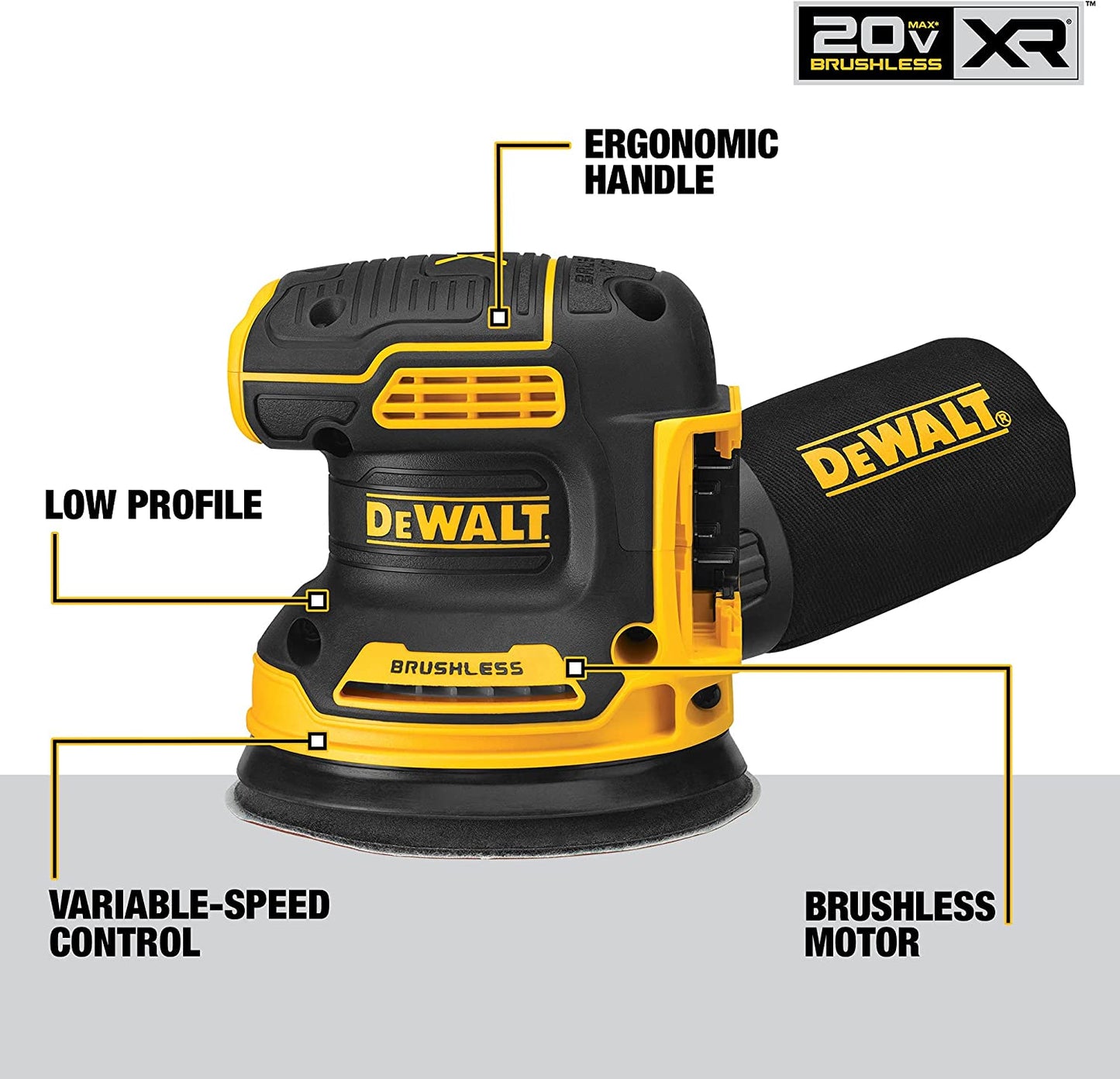 DEWALT  20V MAX XR Cordless Brushless 5 in. Random Orbital Sander (Tool Only)