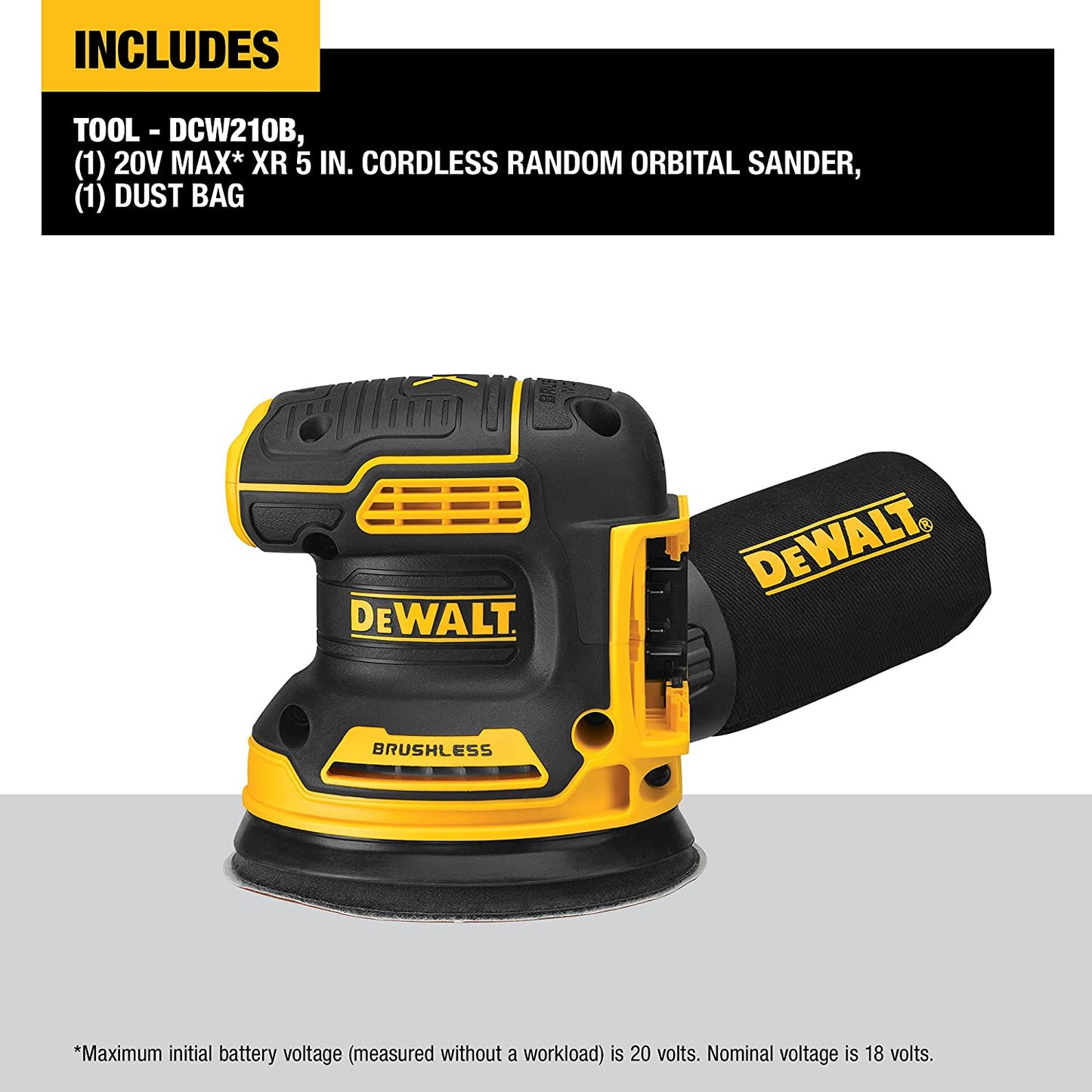 DEWALT  20V MAX XR Cordless Brushless 5 in. Random Orbital Sander (Tool Only)