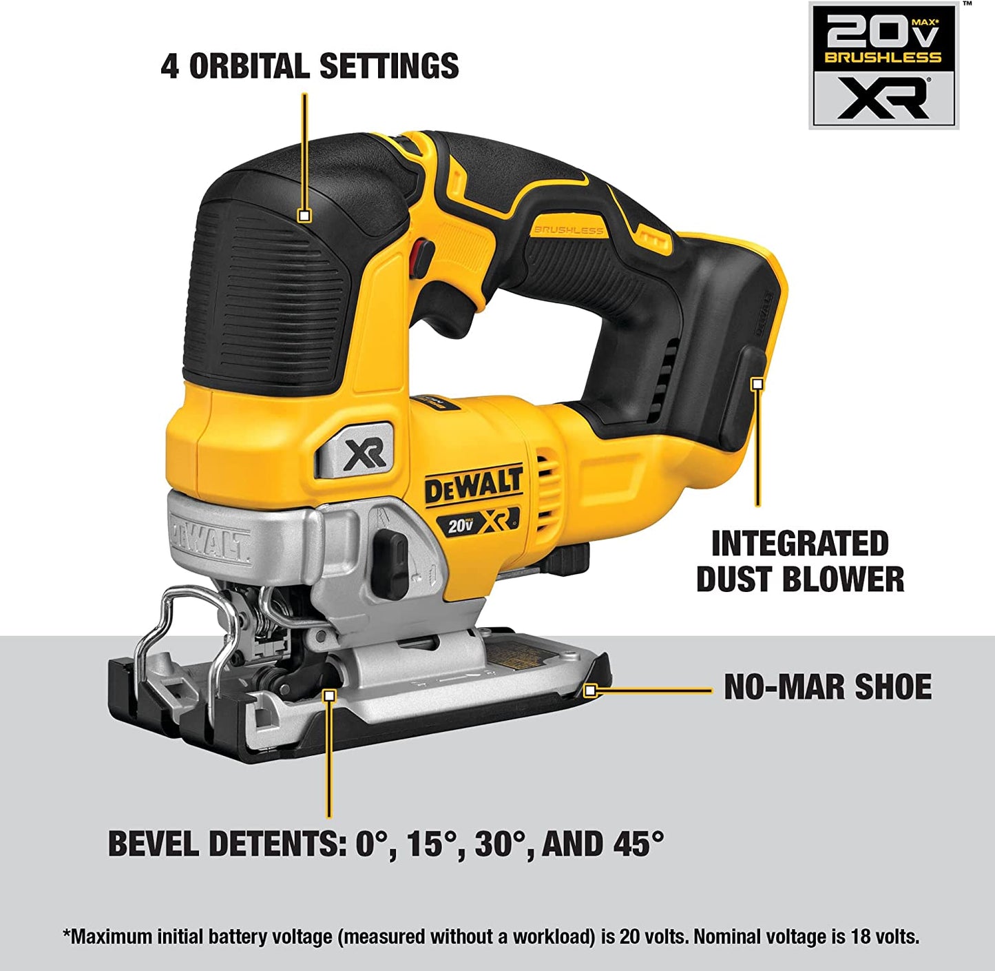 DEWALT  20V MAX XR Cordless Brushless Jigsaw (Tool Only)