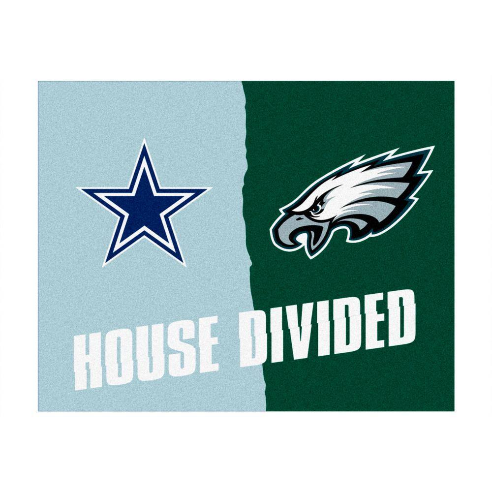 TrafficMaster NFL Cowboys / Eagles Gray House Divided 3 ft. x 4 ft. Area Rug