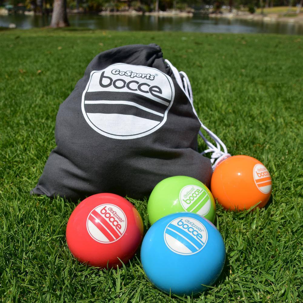 GoFloats Soft Bocce Set Includes 8 Weighted Balls Pallino and Case Play Indoors or Outdoors