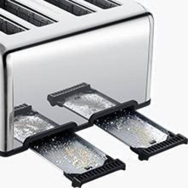 Elexnux 1650-Watt Stainless Steel Extra-Wide Slot Toaster with Dual Control Panels 6-Toasting Bread Shade Settings Auto Pop-Up