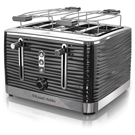 Russell Hobbs Coventry Retro 4-Slice Black Wide Slot Toaster