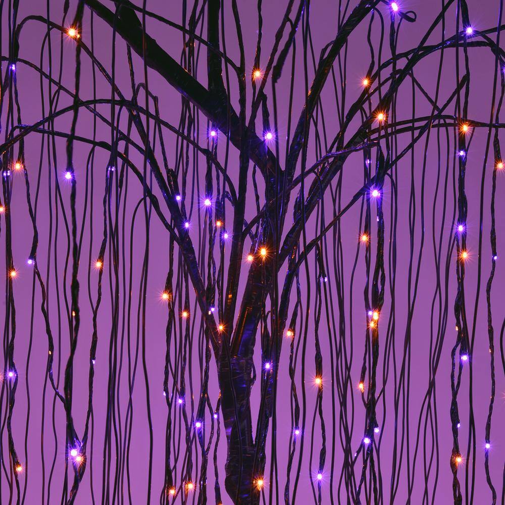 Lightshare 7 ft. Purple Pre-Lit LED Halloween Tree Artificial Christmas Tree with Spiders and 256 LED Lights