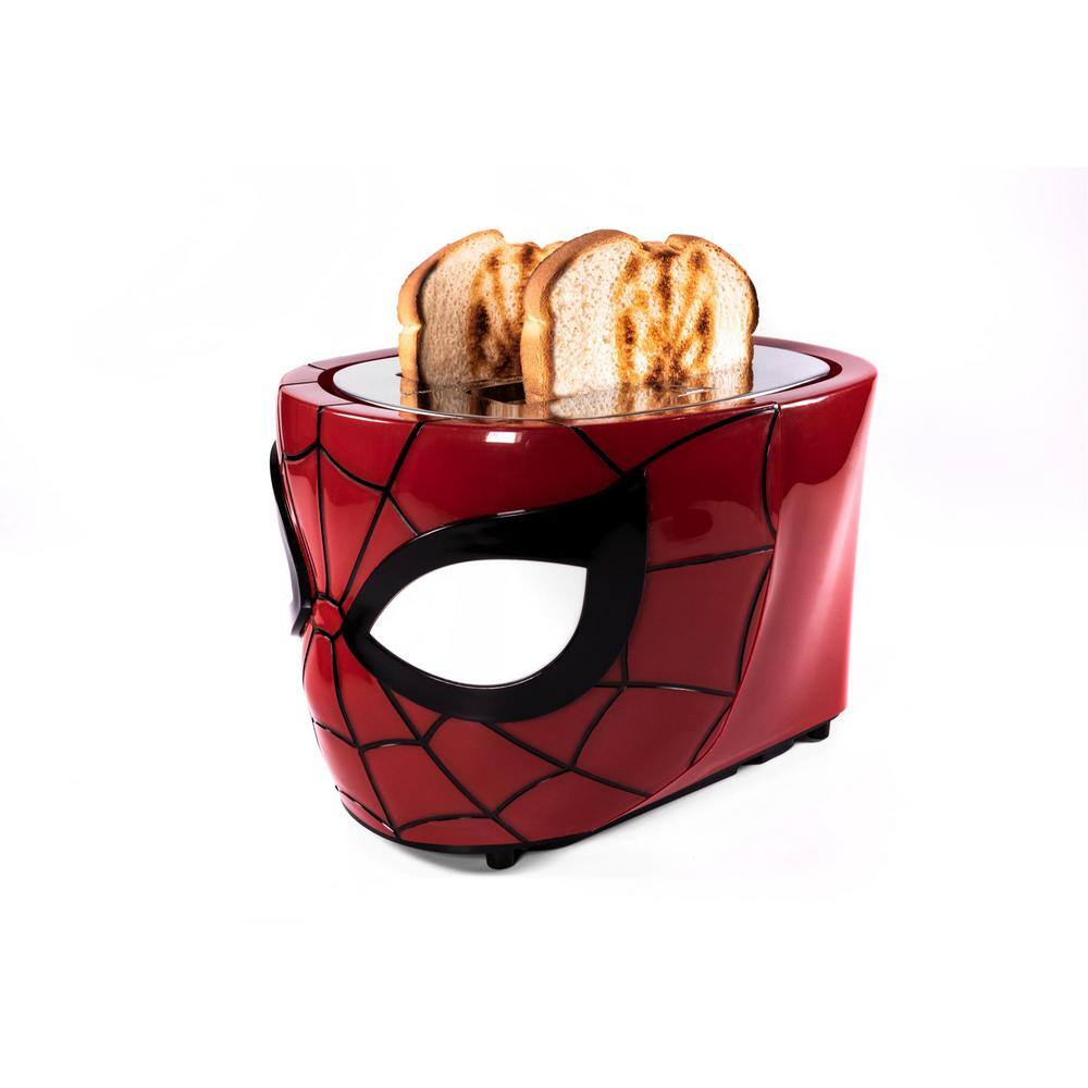 Uncanny Brands 900-Watt Marvel's Spider-Man Red 2-Slice Toaster