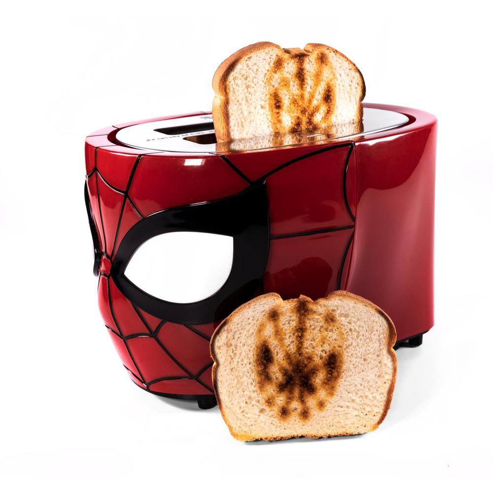 Uncanny Brands 900-Watt Marvel's Spider-Man Red 2-Slice Toaster