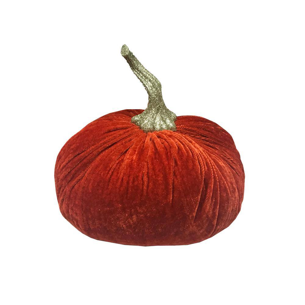 Flora Bunda 8.25 in. D x 8.5 in. H XX-Large Orange Velvet Pumpkin