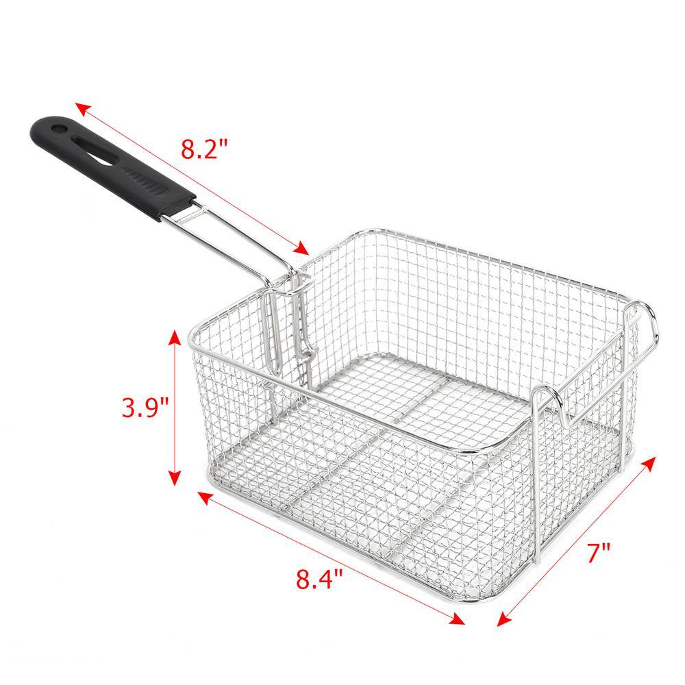 12.7 qt. Stainless Steel Electric Deep Fryer with Double Tanks