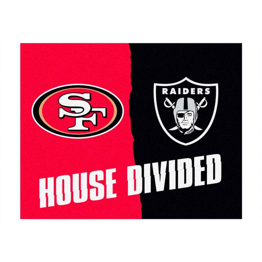 TrafficMaster NFL 49ers / Raiders Red House Divided 3 ft. x 4 ft. Area Rug