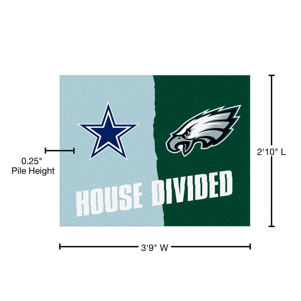 TrafficMaster NFL Cowboys / Eagles Gray House Divided 3 ft. x 4 ft. Area Rug