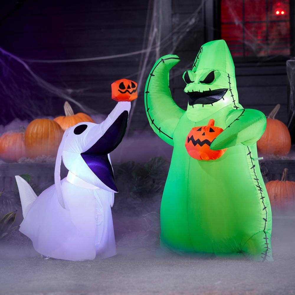 Disney 3.5 ft. LED Green Oogie Boogie Holding Pumpkin Halloween Inflatable