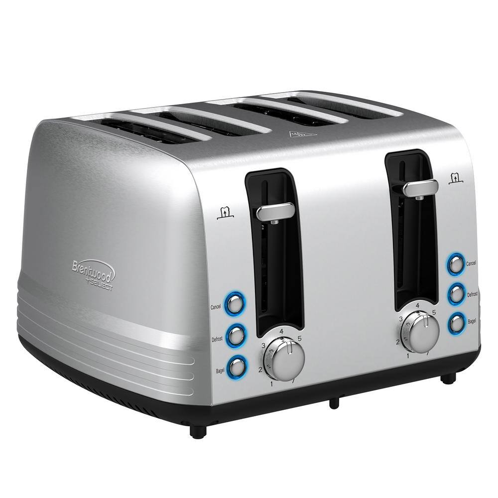 Brentwood Select Extra Wide 4 Slot Stainless Steel Toaster in Silver